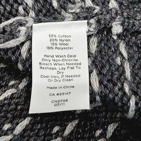 Talbots Womens Petite Wool Blend Gray Fair Isle Full Zip Cardigan Sweater Sz MP - Picture 5 of 7